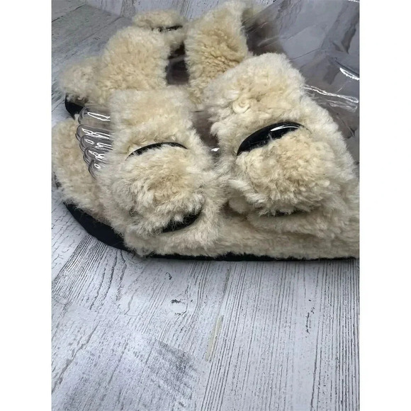 Birkenstock Papillio Arizona Big Buckle Shearling‎ Sandals Beige Size 8 - Picture 2 of 7